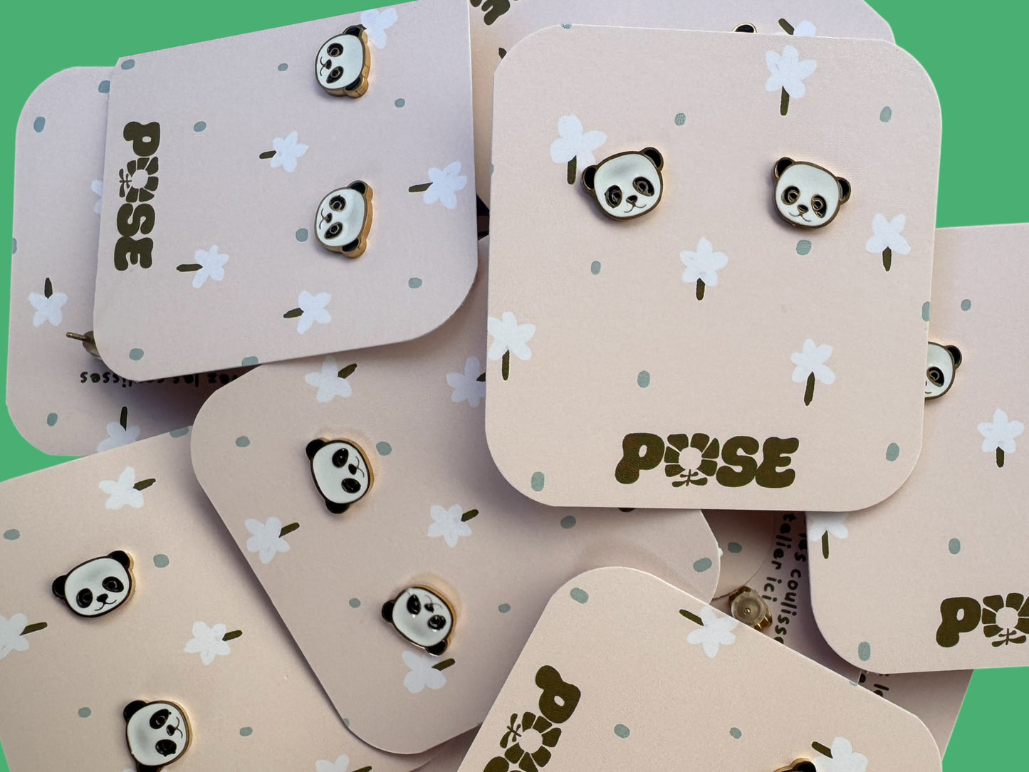 Boucles d'oreille puce Mini Panda