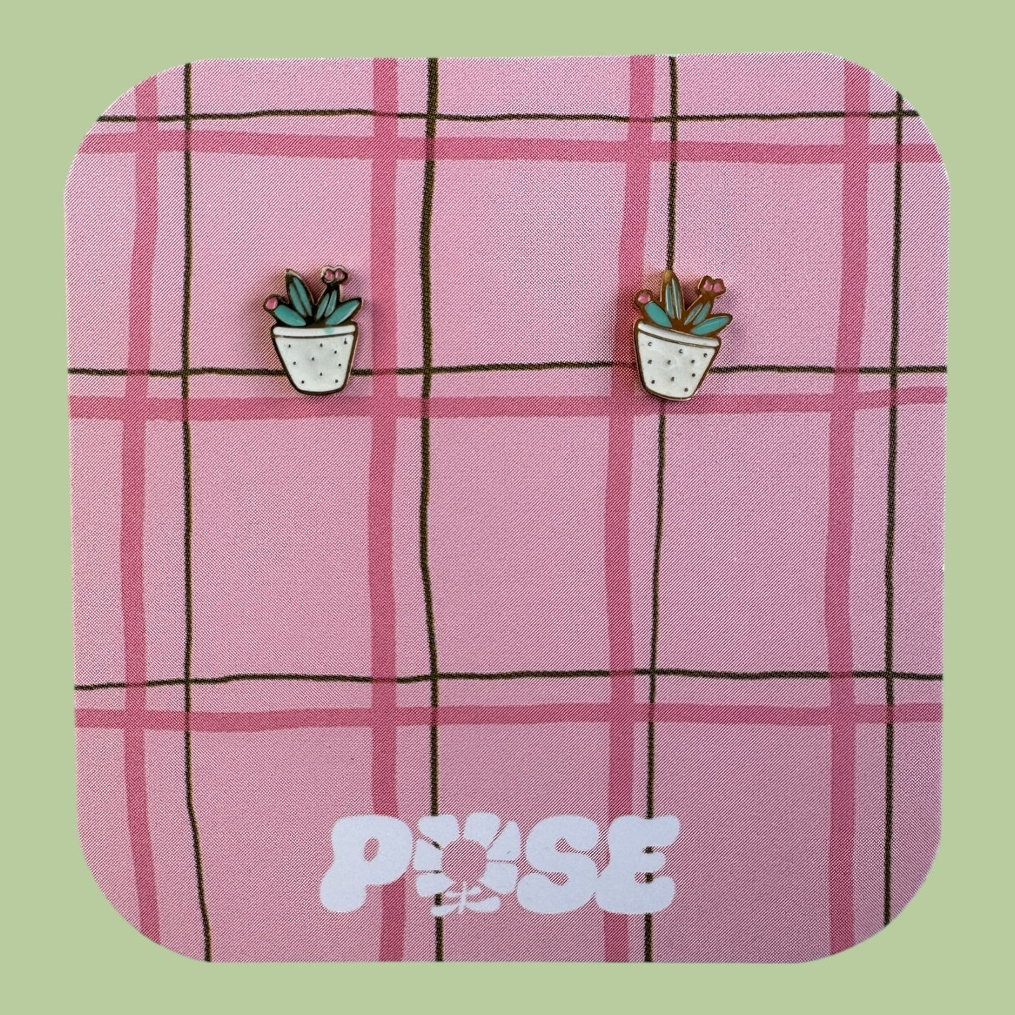 Boucles d'oreille puce Mini Plante