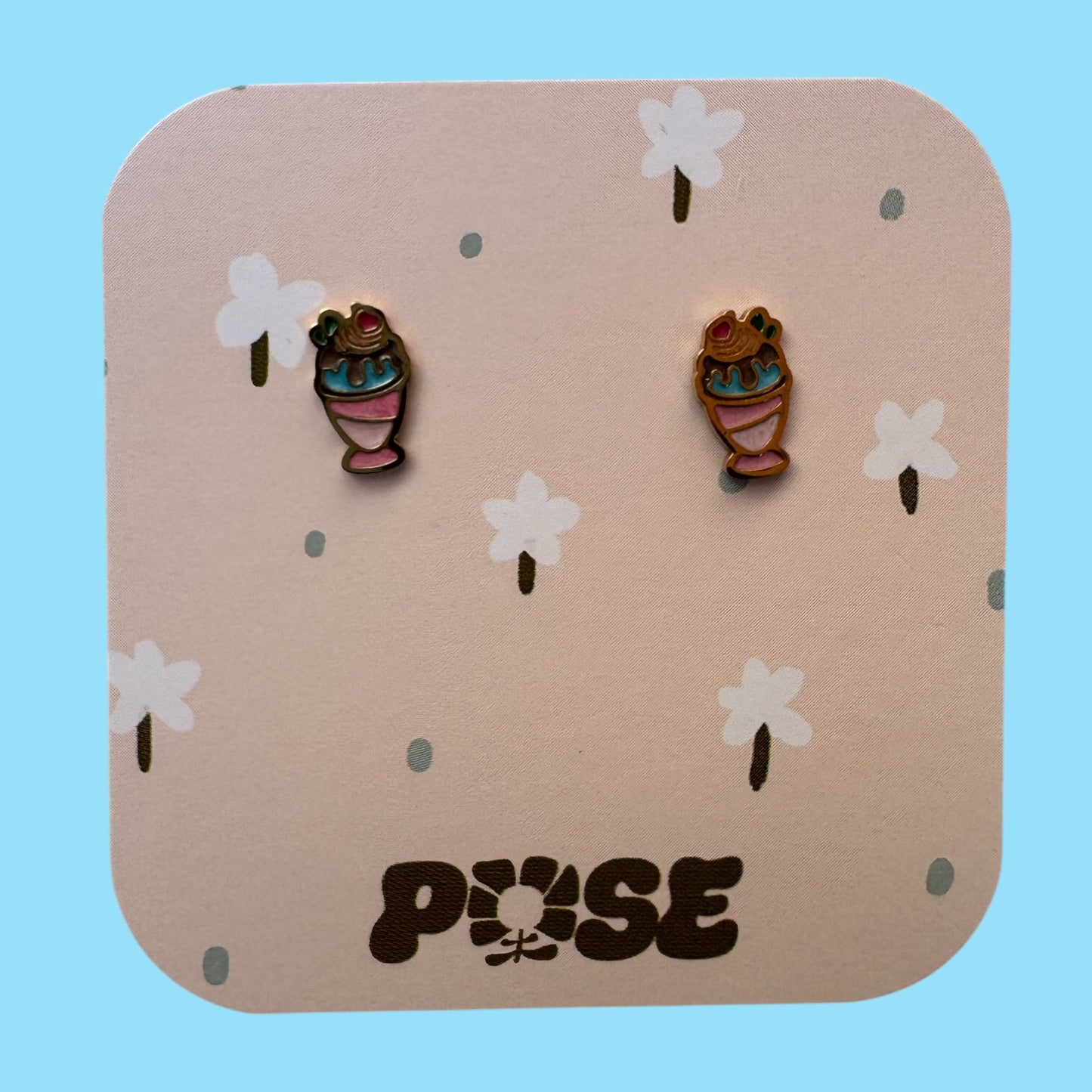 Boucles d'oreille puce Mini Ice cream
