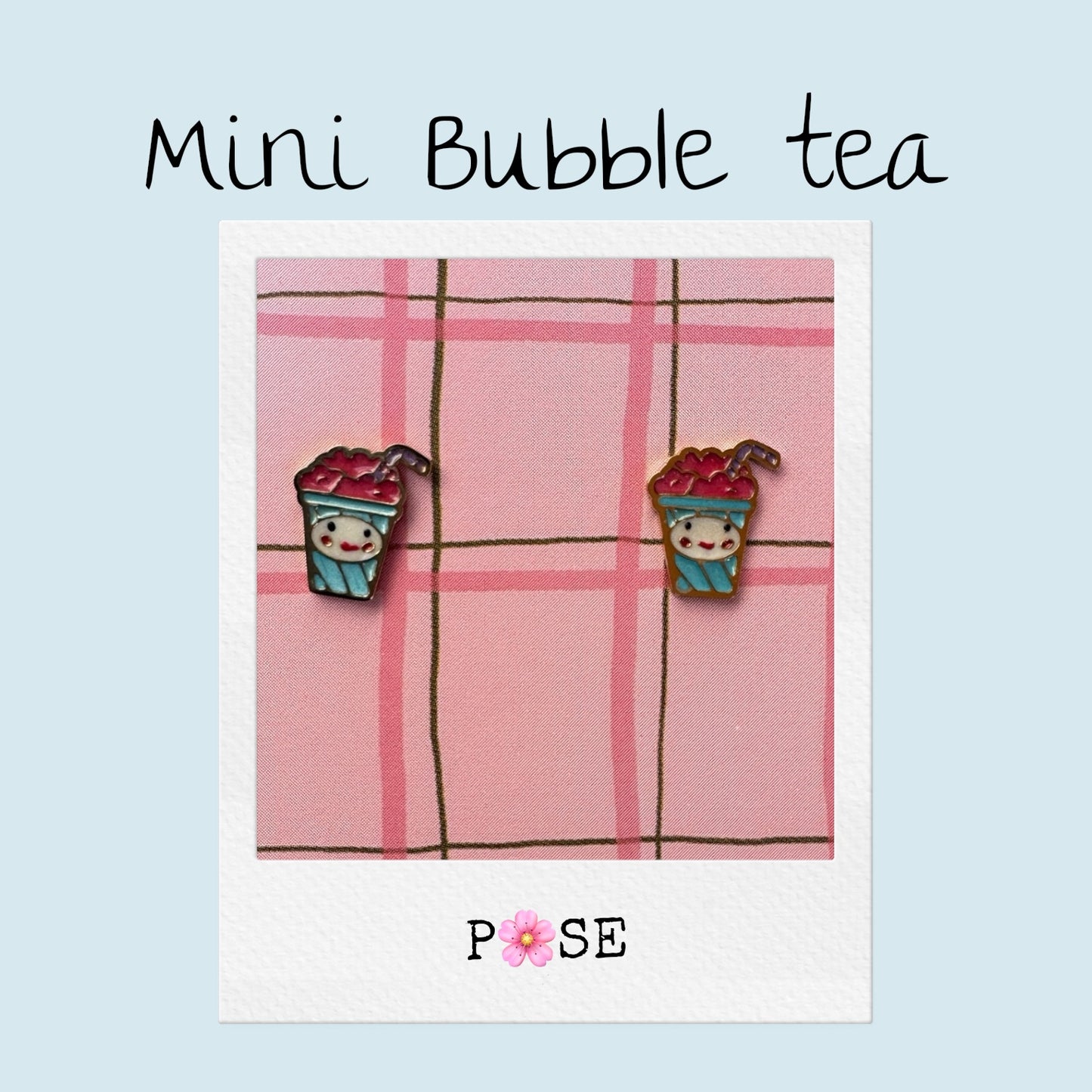 Boucles d'oreille puce Mini Bubble tea