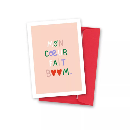 Carte postale Mon coeur fait boum