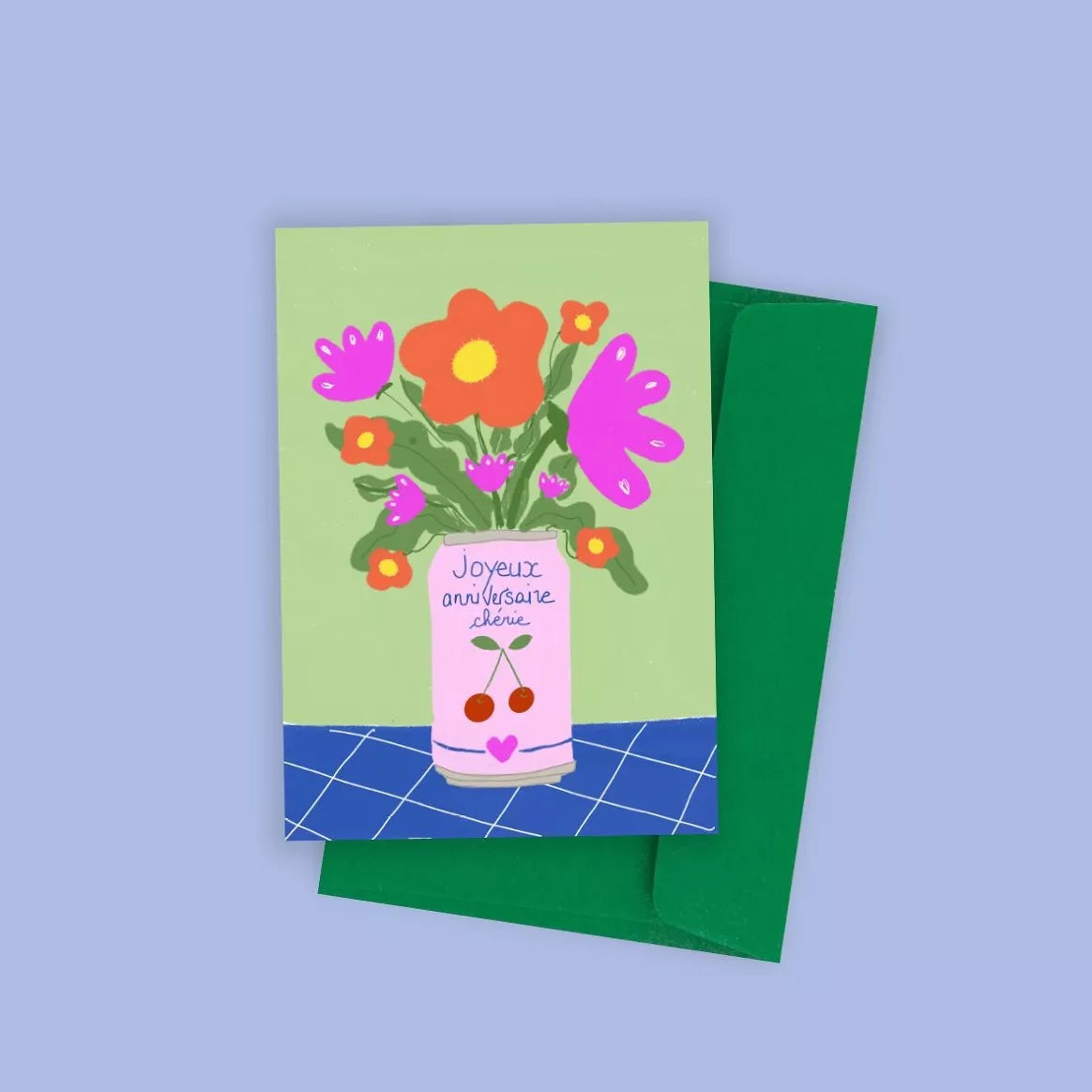 Carte postale Ma cannette fleurie