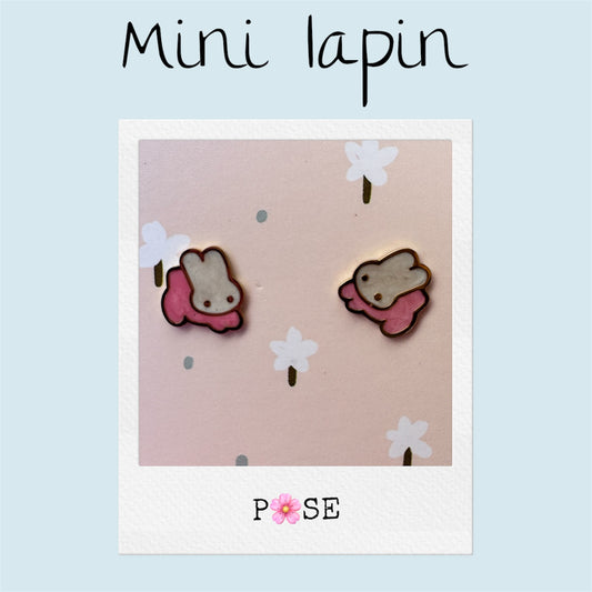 Boucles d'oreille puce Mini Lapin
