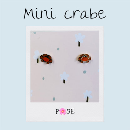 Boucles d'oreille puce Mini Crabe