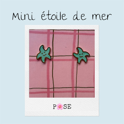 Boucles d'oreille puce Mini Étoile de mer