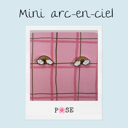 Boucles d'oreille puce Mini Arc-en-ciel