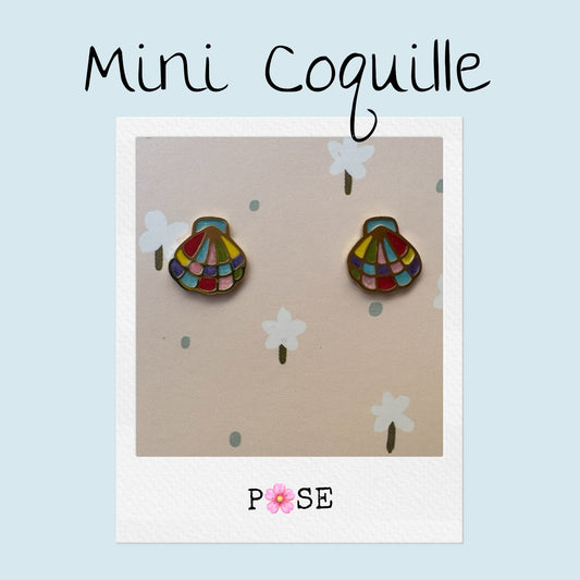 Boucles d'oreille puce Mini Coquille