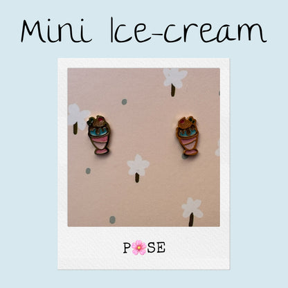 Boucles d'oreille puce Mini Ice cream