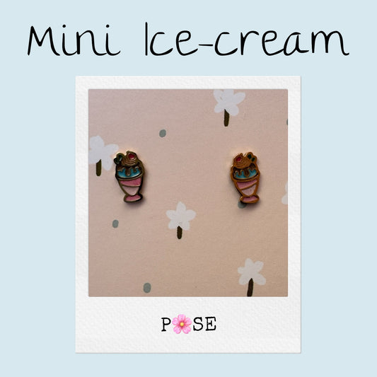 Boucles d'oreille puce Mini Ice cream