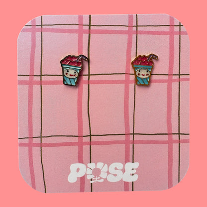 Boucles d'oreille puce Mini Bubble tea