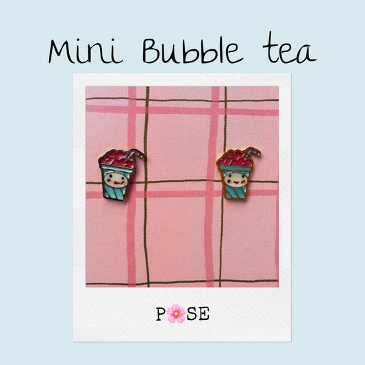 Boucles d'oreille puce Mini Bubble tea