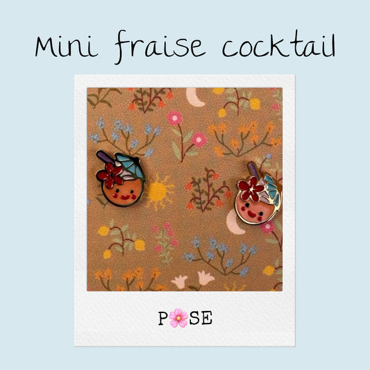 Boucles d'oreille puce Mini Fraise cocktail